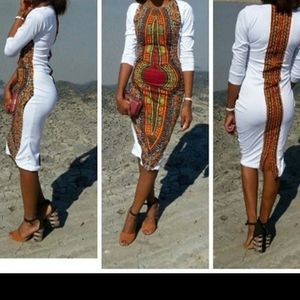 White African Print Dress